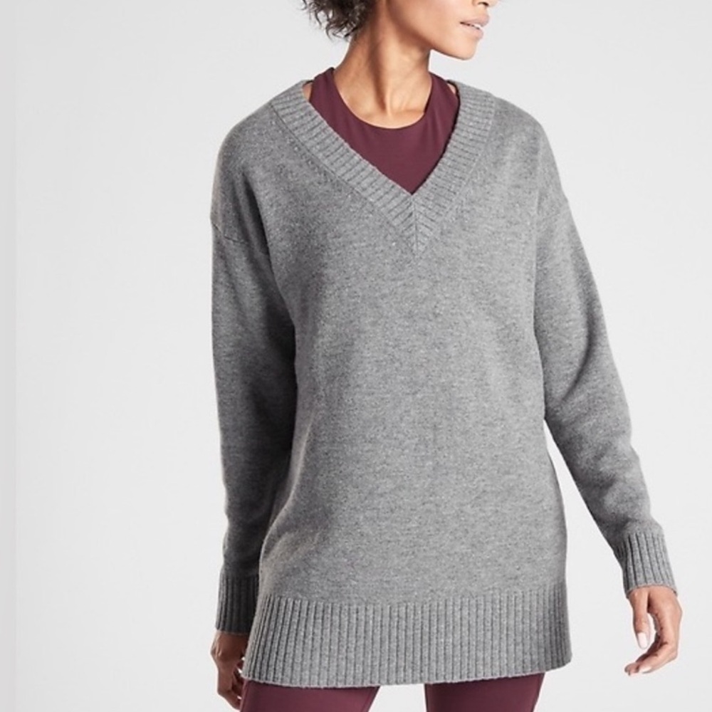 Athleta‎ Wool Cashmere Blend V Neck Sweater